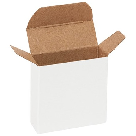 Bsc Preferred 2-3/8 x-7/8 x 2-3/8'' White Reverse Tuck Folding Cartons, 1000PK RTC15W